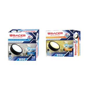 RACER โคมดาวน์ไลท์ LED DOWNLIGHT EVO TECH SURFACE 18W 8" BLACK Warm White 3000K