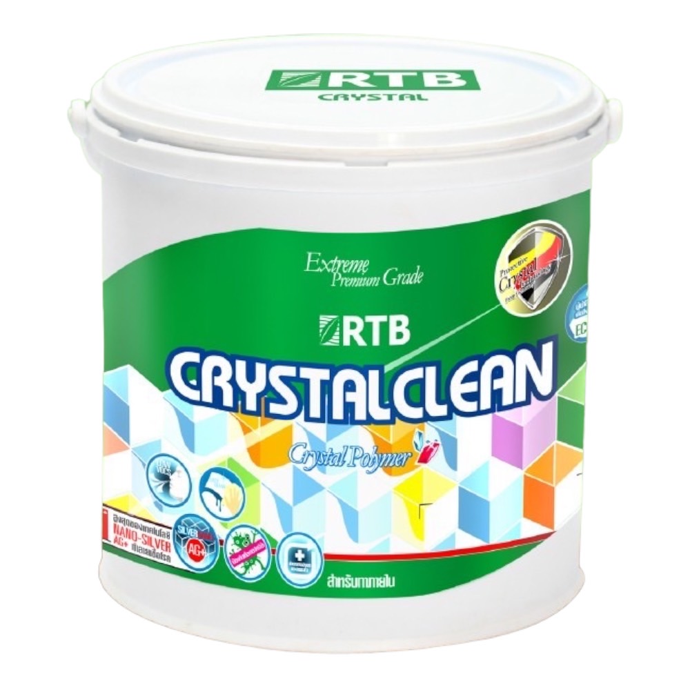 RTB Paint - Crystal Clean สีทาอาคารภายใน 1 gal. ชนิดเนียน(Sheen) สีเทาอ่อน CC-102